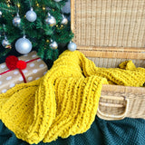 Chenille blanket snuggle blanket knit kit