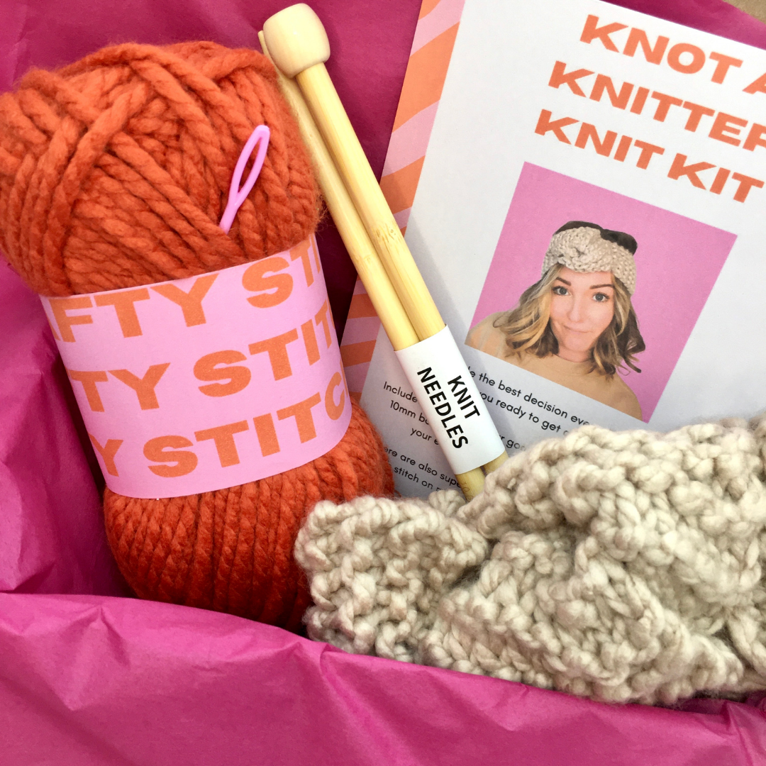 learn to knit beginner knit kit