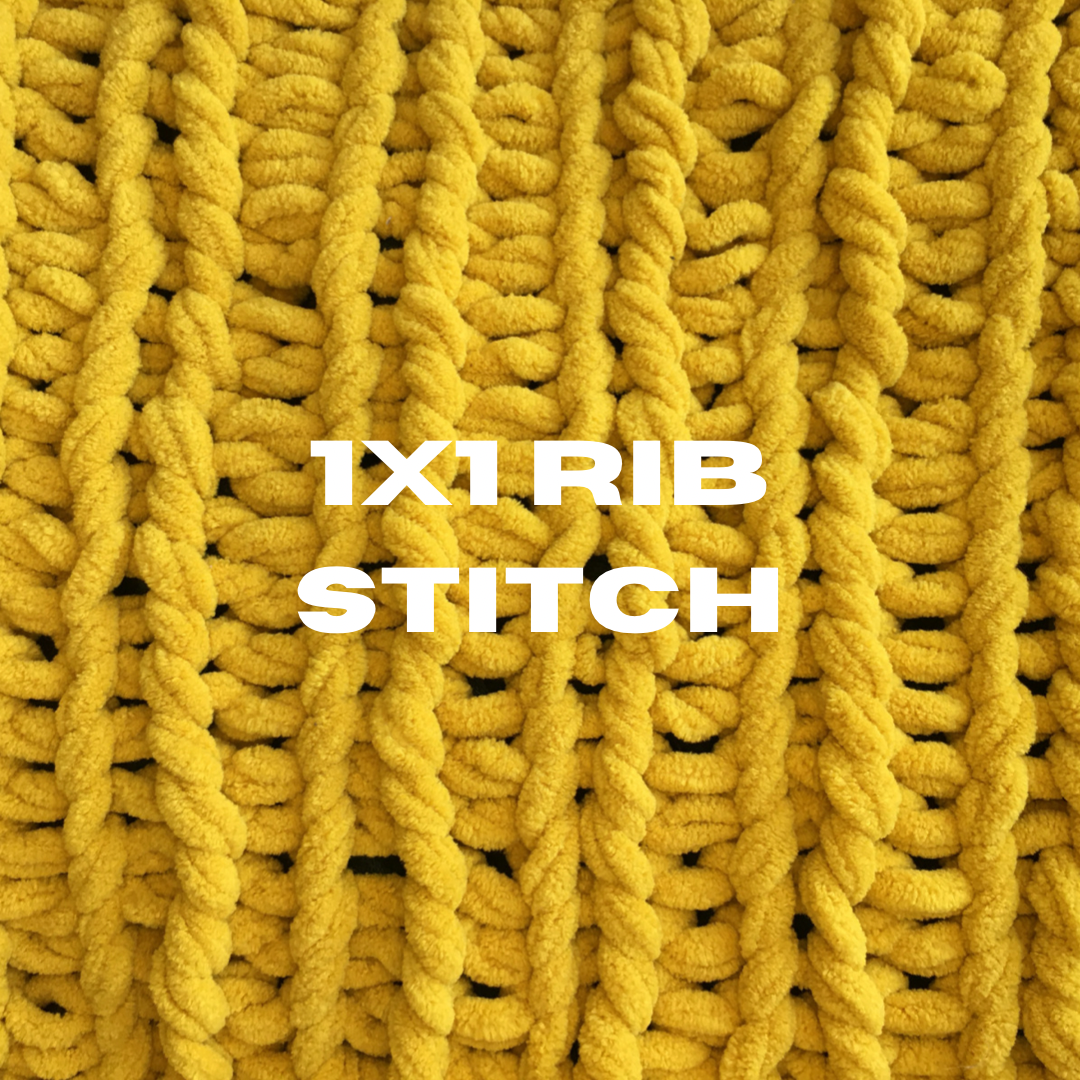 chenille yarn ribbing stitch