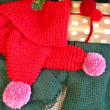 pompom scarf knitting kit