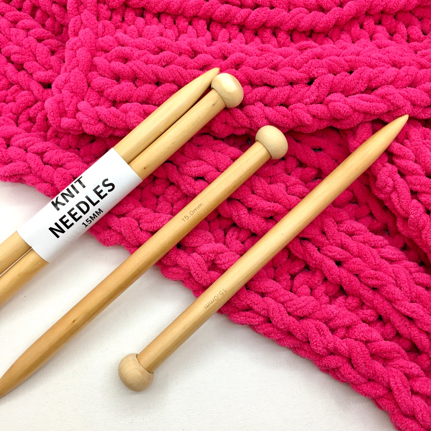 15mm short knitting needles | beech wood knitting needles