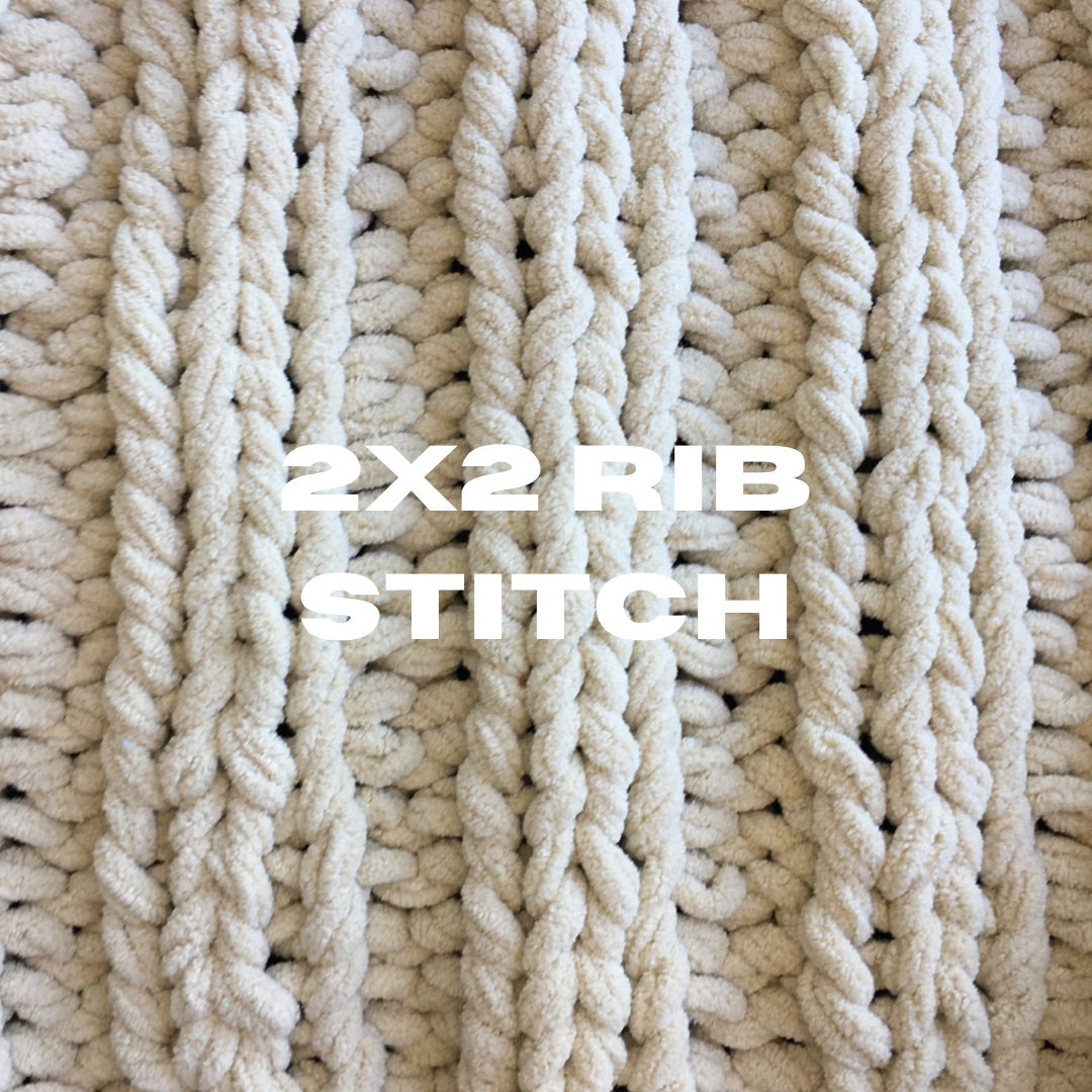 chenille yarn ribbing stitch