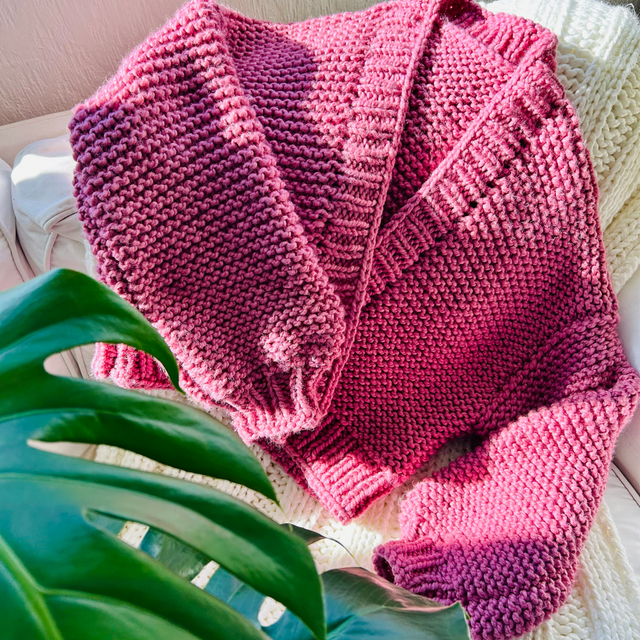 beginner friendly cardigan knit kit
